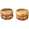 Pacific Merchants Acaciaware Natural Acacia Wood Round Calabash Bowl, 4-Inch,