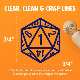 Critical Miss Fail 1 - D20 20 Sided Gaming Gamer Dice Rubber Stamp for Stamping Crafting Planners - 3/4 Inch Small