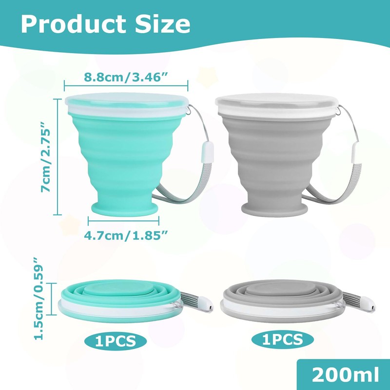 ZFRITP Pack of 2 Old Cups, Folding Cups, Foldable Cups,