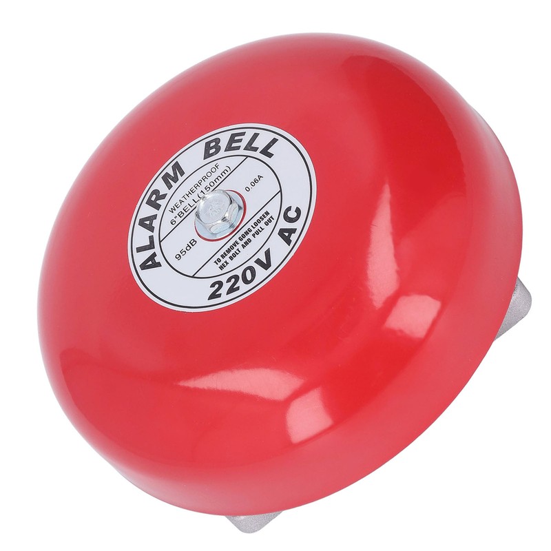 Fire Alarm Bell Electric Metal Round 6in 95db 220V Accessory