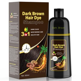 Hair Colour Dark Brown Hair Dye Shampoo for Men and Women, Hair Colour Shampoo for Grey Hair (Dark Brown)