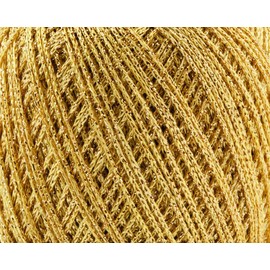 Häkelgarn, Garn Glitter uni + print, 25 g Knäuel, 110 Lauflänge 85% Viskose 15% metalliesiertes Garn (8201 Gold-uni)