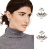 ZARD Crystal Ear Cuff Ear Jacket Earrings in Bronze Tone