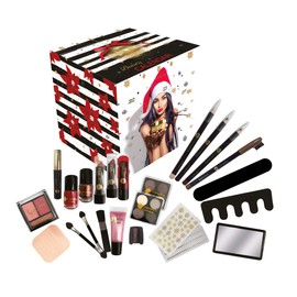 Accentra Cosmetic Advent Calendar Square for Teenagers Girls & Women, 24 Nail Care & Make-up Small Items, Varied Beauty Contents