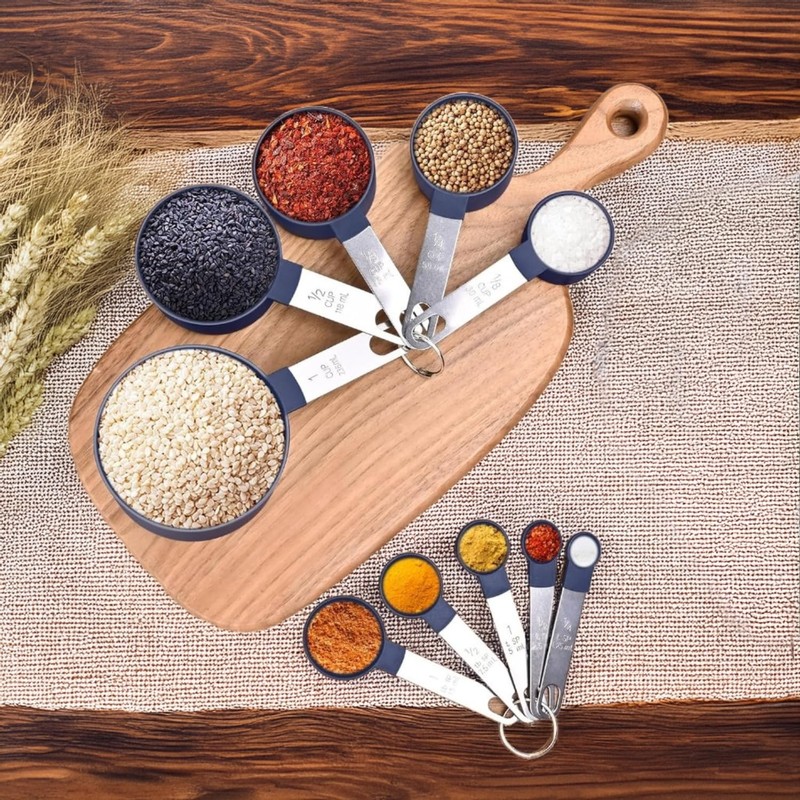 Measuring Cups and Spoons Set, 10-Piece Stackable Kitchen Tools with