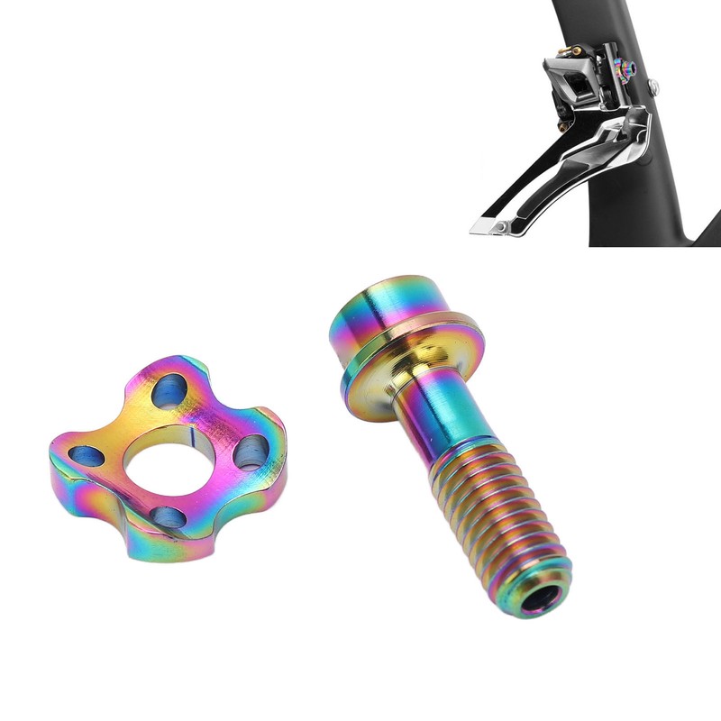 RISK Bike Front Derailleur Screw Gasket Kit Hollow Titanium Alloy