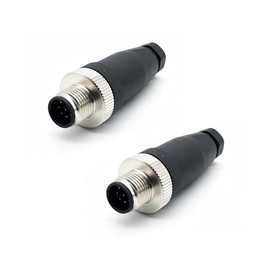 FOWIUNYE - 2 conectores macho M12 de 8 pines, conector circular industrial de 12 mm, sensor cableable IP67 A, código recto, adaptador de 60 V, 4A, AC/DC para PG7