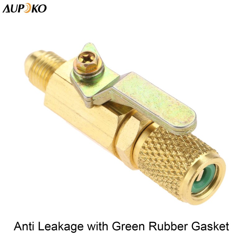 Air Conditioner Ball Valve 1/4" SAE Adapter, Straight Shut-Off Valve