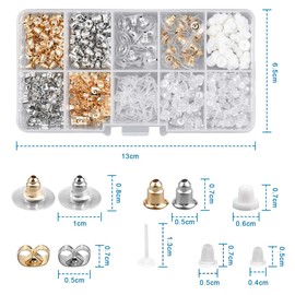 530 Piezas Respaldos de Aretes, Almohadillas para Orejas de Seguridad para Aretes, Repuesto para Tapones Aretes, Tapones para Arete Estilo Mariposa, Accesorio para Aretes de Bricolaje