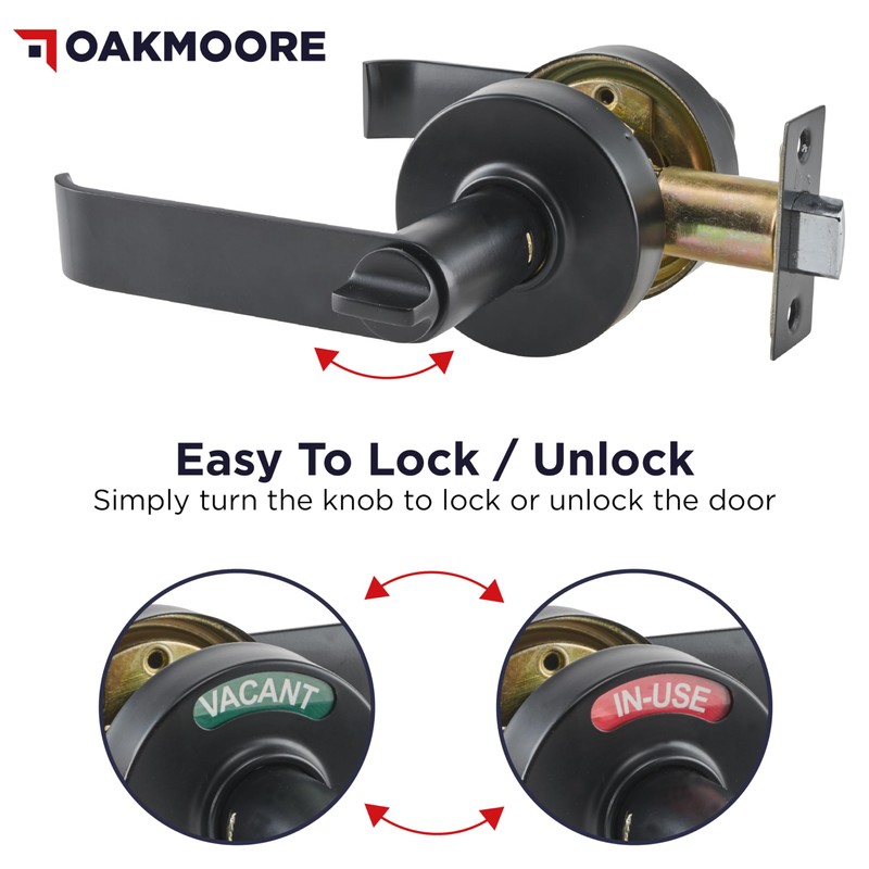 Commercial Door Handle Lock, Bathroom Locks for Home Doors, Vacant