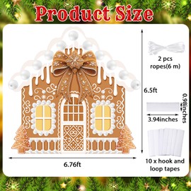 Panelee Extra Large Christmas Banner Decorations 6.8x6.5 ft Polyester Gingerbread House Backdrop Xmas Party Background for Xmas Holiday Garage Door Yard Photo Booth Indoor Outdoor Decor(Lovely)