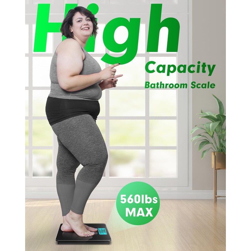560lbs Bathroom Scale for Body Weight Over 500 lbs, Accurate