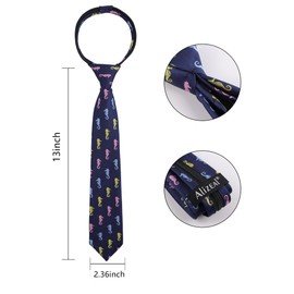 Alizeal Boys Zipper Novelty Tie Pre-tied Skinny Kids Children School Prom Party Necktie, Seahorse