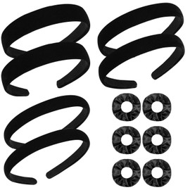 6-Piece Wide Edge Headbands and 6-Piece Hair Rings, Women's Hair Accessories, Simple Retro Hair Accessories, Elastic Hair Rings, Fashionable and Versatile Hair Accessories