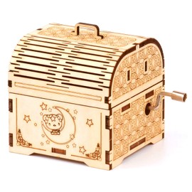 MiYAVi Hand-Crank Music Box Laputa Ghibli Spring Break Craft Kit for Beginners, Present, 3D Puzzle, Wooden Puzzle, Educational Toy, DIY, Japanese Instruction Manual (English Language Not Guaranteed