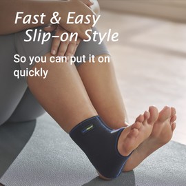 Actimove Sports Edition Ankle Support with COOLMAX AIR Technology – Sleeve for Pain Management – For Sprained, Swollen or Weak Ankles – Left/Right Wear – Black, X-Large