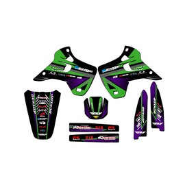 Senge Graphics Inc 1992-1993 KX 125 SURGE Green Senge Graphics Kit Compatible with Kawasaki - Base Kit, 19/21