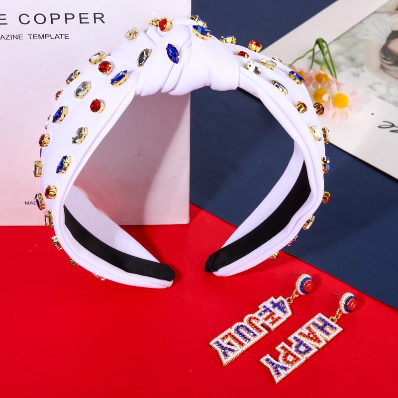 YAHPERN Headbands for Women - 4th of July Hair Accessories,