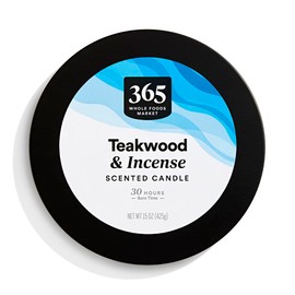 365 by Whole Foods Market, Candle 3 Wick Teakwood Incense, 15 Ounce