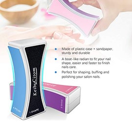 Limas de uñas y tampón – Bloque de uñas profesional para dar forma a pulir, nuevo esmalte de uñas natural con 4 lados para el arte de uñas, traje de g