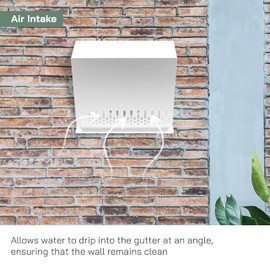 Vent Systems 8" Inch Air Supply Vent Cover with Rubber Gasket - White Galvanized Steel - Robust and Weatherproof Outdoor Air Intake Box - Duct or Surface Mounting - Rain and Snow Protection