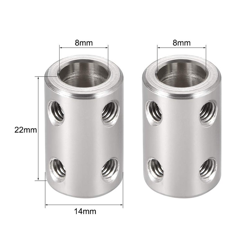 sourcing map 8mm to 8mm Bore Rigid Coupling Bolt L22XD14