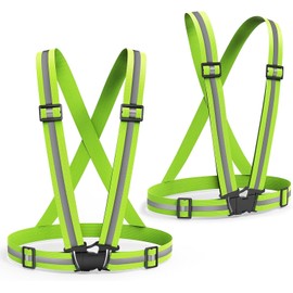 Syyflibb High Visibility Reflective Running Vest 2-Pack, Adjustable Safety for Men/Women – Lightweight Breathable Hi-Vis for Night Jogging, Cycling, Work