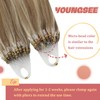 YoungSee Micro Ring Extensions, Real Hair, Light Brown, Micro Ring