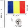 WXTWK 2 Pack Romania Flag Romanian Desk Flag Small Mini