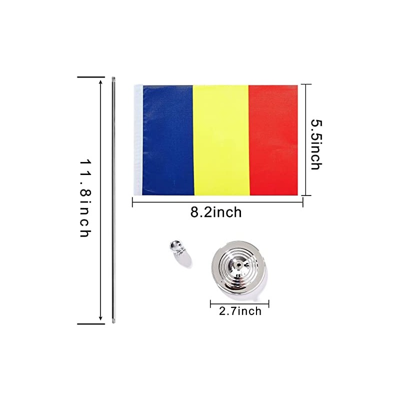 WXTWK 2 Pack Romania Flag Romanian Desk Flag Small Mini
