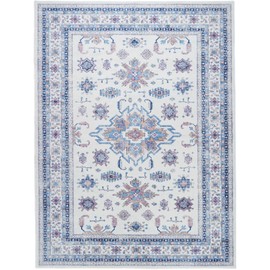 Yanlaza Boho Area Rugs 9x12,Washable Soft Large Area Rug Bedroom Under King Bed,Non Slip Farmhouse Rugs with Rubber Backing,Oriental Carpet for Living Room Bedroom Dining Room Office (Multi, 9'x12')