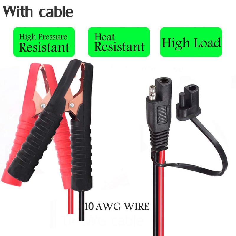 YETOR 10AWG Battery Alligator Clips,SAE Quick Release Adapter to Alligator