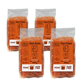 Mill & Folks Easy Pasta Red Lentil Fusilli 4x200g | Vegan & Gluten-Free
