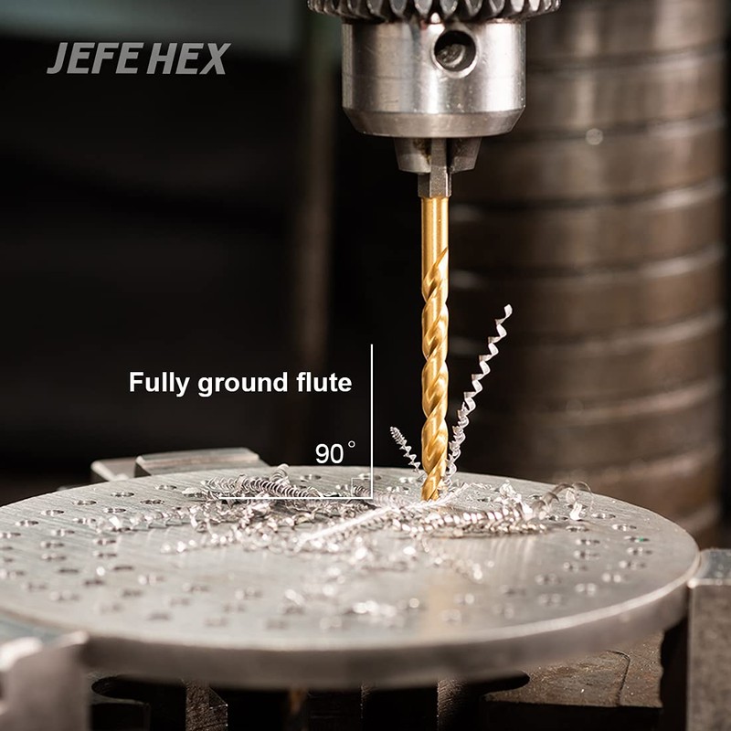 JEFE HEX 3-Pieces 5/64" Hex Shank Drill Bit, HSS Titanium