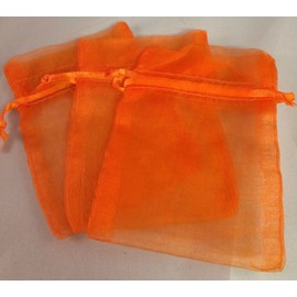 Ellasown Set of 10 Orange Organza Bags