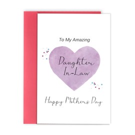 YiKaLus Sweet Mothers Day Card for Daughter In Law, Happy Mother’s Day Gifts from Mom and Dad In Law, To My Amazing Daughter-In-Law