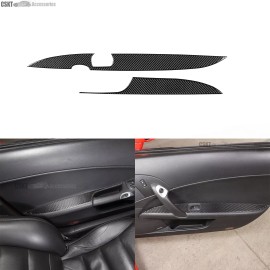 CSKT2022 Fits 2005-13 Corvette C6 Interior Door Armrest Panel Carbon Fiber Trim Sticker
