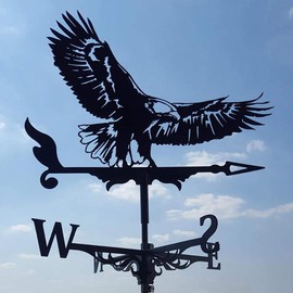 Stainless Steel Weathervane, Retro Farm Scene Design, Outdoor Garden Decoration, Durable Wind Vane for Professional Measurements (Bond Eagle #55)