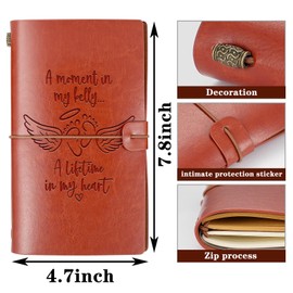 WHLBHG Miscarriage Gifts Miscarriage Memorial Gifts Bereavement A6 Size Refillable Writing Journal Sympathy Gift Angel Wings Gift(A moment in my bellyA6)