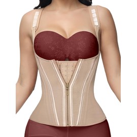 SHAPSHE Waist Trainer for Women, Tummy Control Sports Girdle, Workout Body Shaper with Adjustable Shoulder Strap Tan