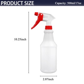 YOLCAR 4 Pack 17oz/500ml Mist and Stream Water Spraying Bottles with Adjustable Nozzle, Refillable Heavy Duty Spray Bottles for Household and Industrial Use