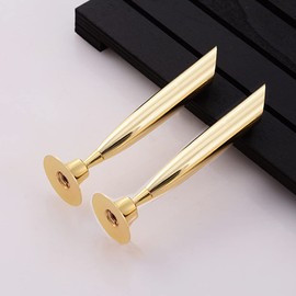 luzen 4Pcs Desktop Pen Pencil Holder Metal Swivel Pen Stand Holder Single Pen Display Stand Organizer for Sign Writing Pen Home Office Use, Gold and Silver