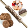 Christmas Wooden Rolling Pins, Xmas 3D Reindeer Shape Decor Embossing