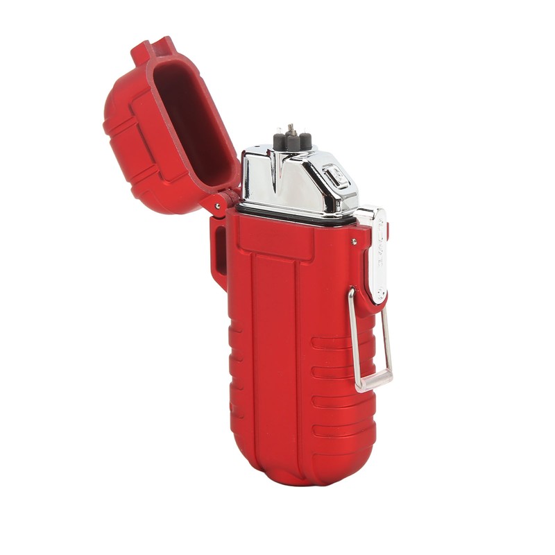 Outdoor Double Arc Electric Lighter Portable Waterproof Flashlight Lighter Charging