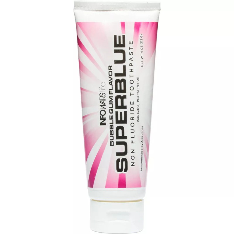 Infowarslife infowars SUPERBLUE Bubblegum Non-Fluoride Toothpaste