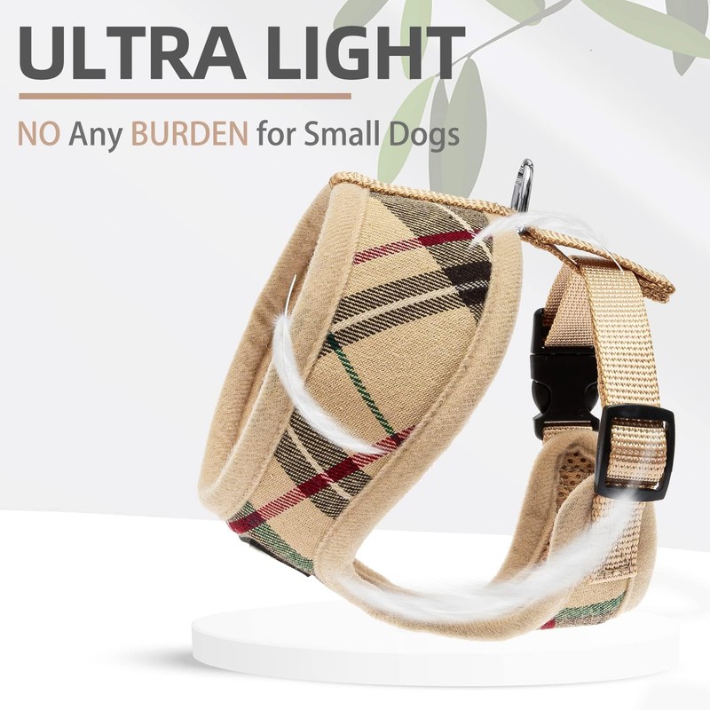 PUPTECK Soft Mesh Dog Harness Small Sized and Leash Set