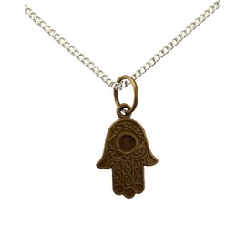 Silver Plated Necklace Hamsa Hand Pendant