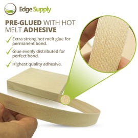 Edge Supply Birch 5/8" X 50' Roll, Wood Veneer Edge Banding Preglued, Iron on with Hot Melt Adhesive, Flexible Wood Tape Sanded to Perfection. Easy Application, Made in USA.