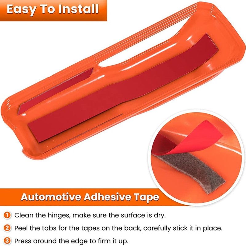 Riloer 2 pieces black car bonnet hinge cover trim decoration