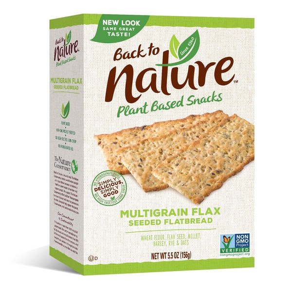 Back to Nature Crackers, Non-GMO Multigrain Flax Seed, 5.5 Ounce (Packaging May Vary)